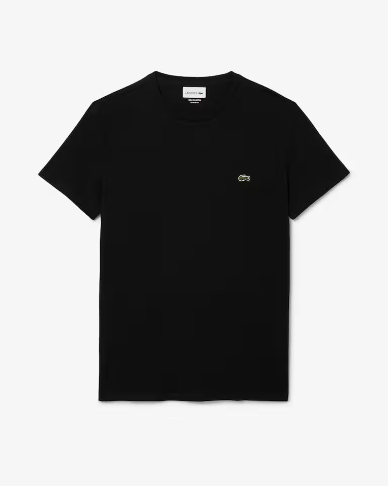 LACOSTE T-Shirt Uomo Manica Corta Cotone PIMA Nera