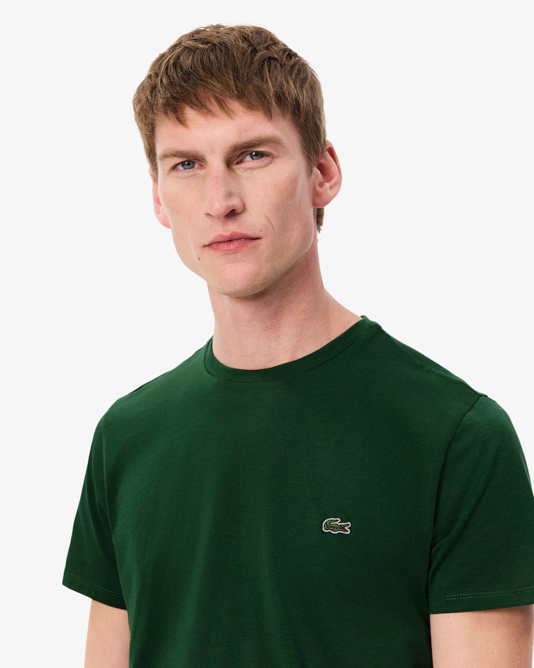 LACOSTE T-Shirt Uomo Manica Corta Cotone PIMA Verde