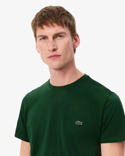 LACOSTE T-Shirt Uomo Manica Corta Cotone PIMA Verde