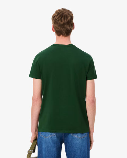 LACOSTE T-Shirt Uomo Manica Corta Cotone PIMA Verde