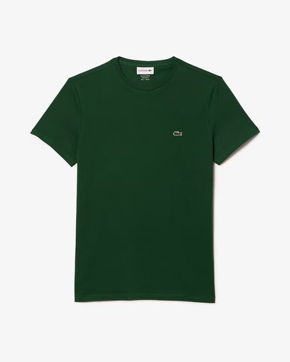 LACOSTE T-Shirt Uomo Manica Corta Cotone PIMA Verde