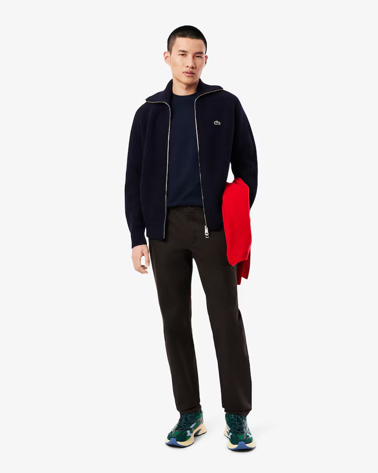 LACOSTE T-Shirt Uomo Manica Corta Scollo V Lacoste Cotone Pima Blu