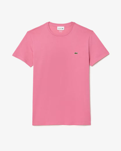LACOSTE T-Shirt Uomo Manica Corta Cotone PIMA Rosa