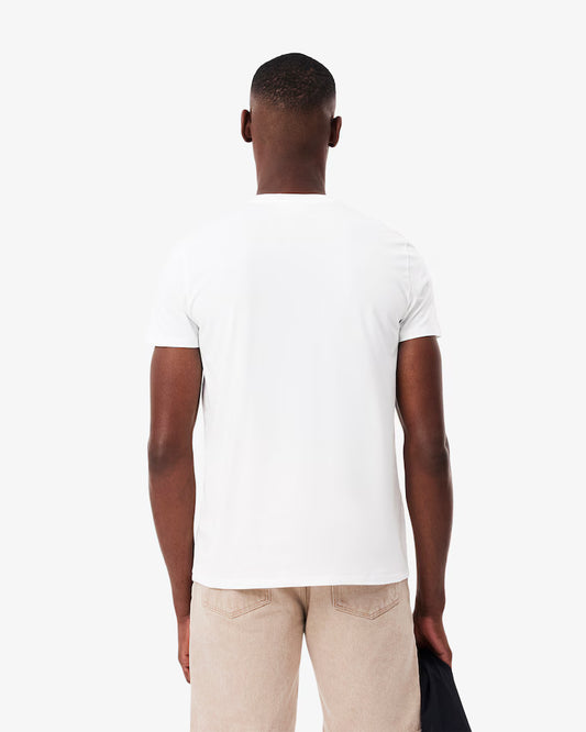 Lacoste · T-shirt uomo scollo V cotone pima bianco