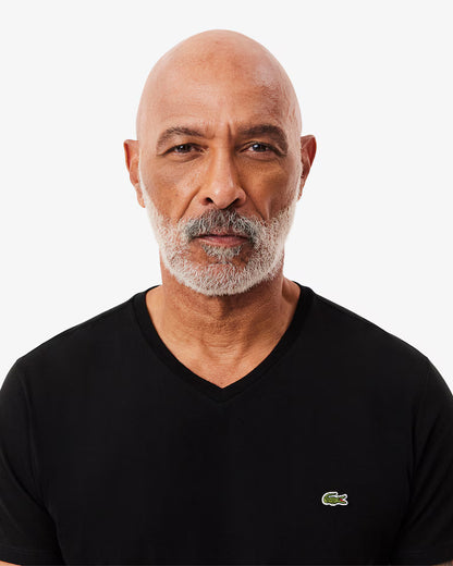 Lacoste · T-shirt uomo scollo V cotone pima nero