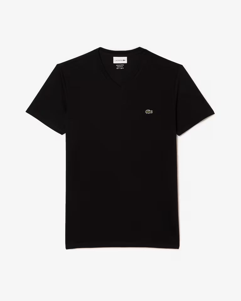 Lacoste · T-shirt uomo scollo V cotone pima nero