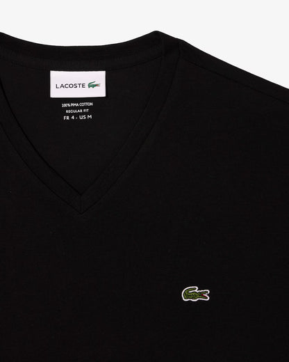 Lacoste · T-shirt uomo scollo V cotone pima nero