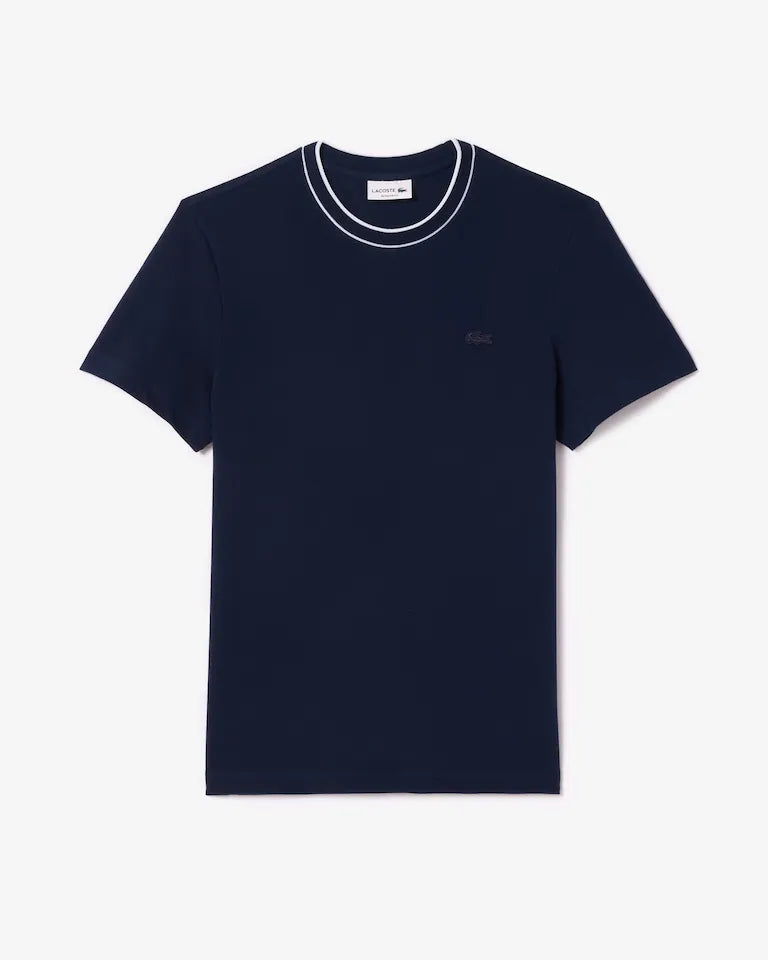 Lacoste T-Shirt Uomo Manica Corta in Cotone Pique Blu