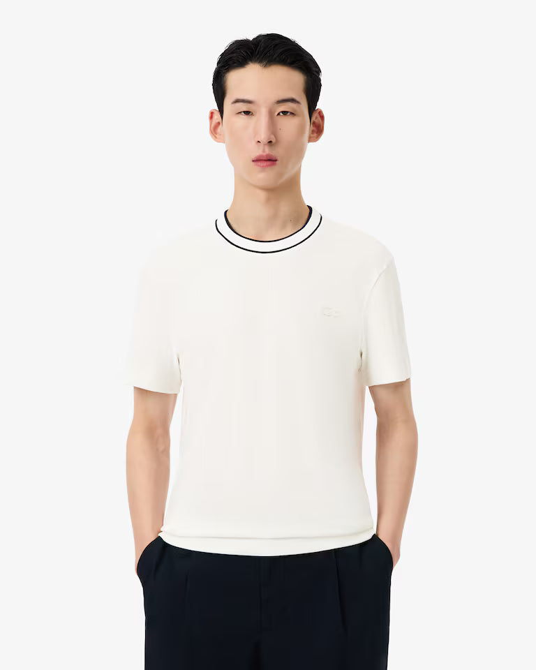 Lacoste T-Shirt Uomo Manica Corta in Cotone Pique Bianca