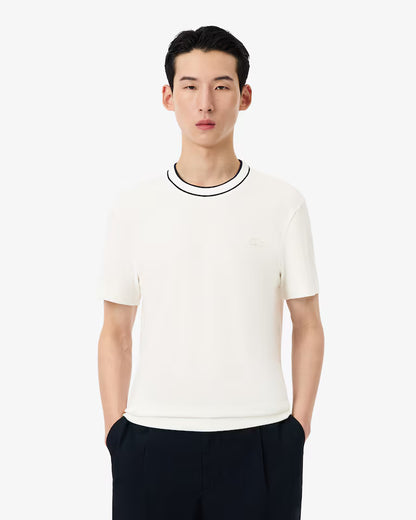 Lacoste T-Shirt Uomo Manica Corta in Cotone Pique Bianca