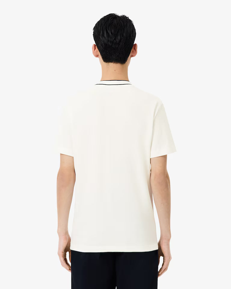 Lacoste T-Shirt Uomo Manica Corta in Cotone Pique Bianca