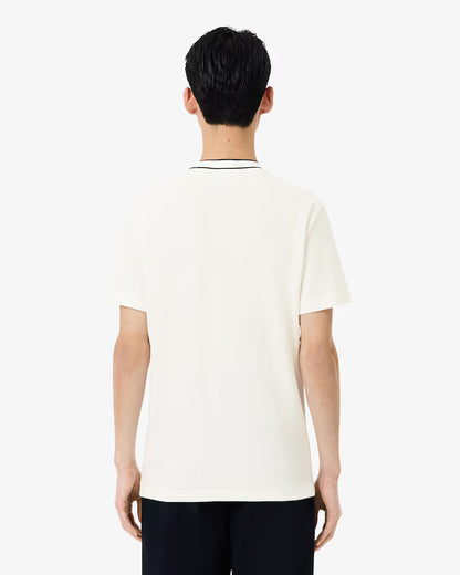 Lacoste T-Shirt Uomo Manica Corta in Cotone Pique Bianca