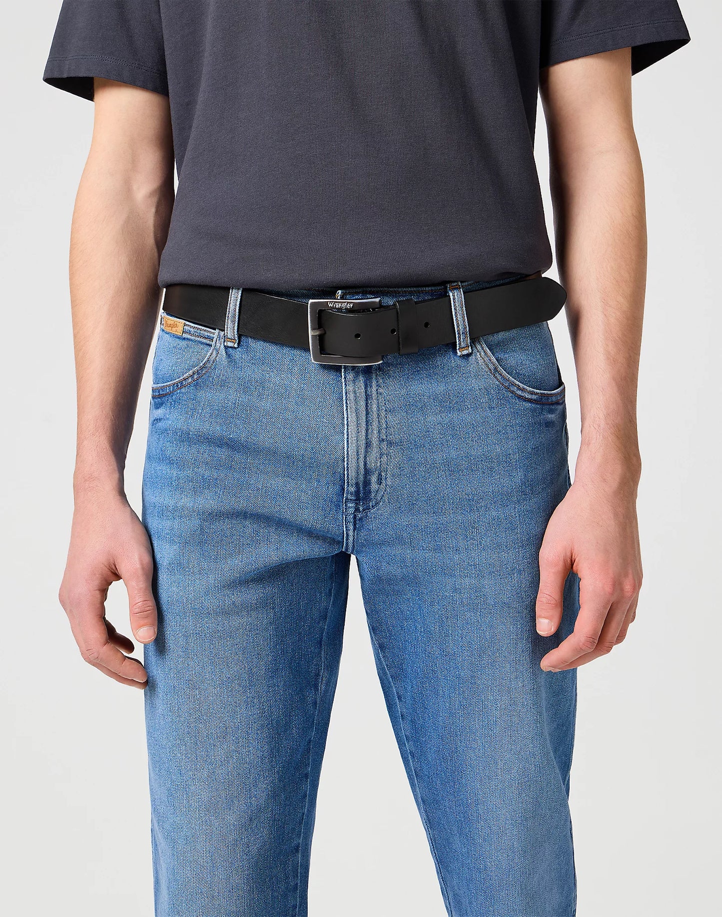 WRANGLER Cintura Uomo in pelle crosta con fibbia metallica ossidata