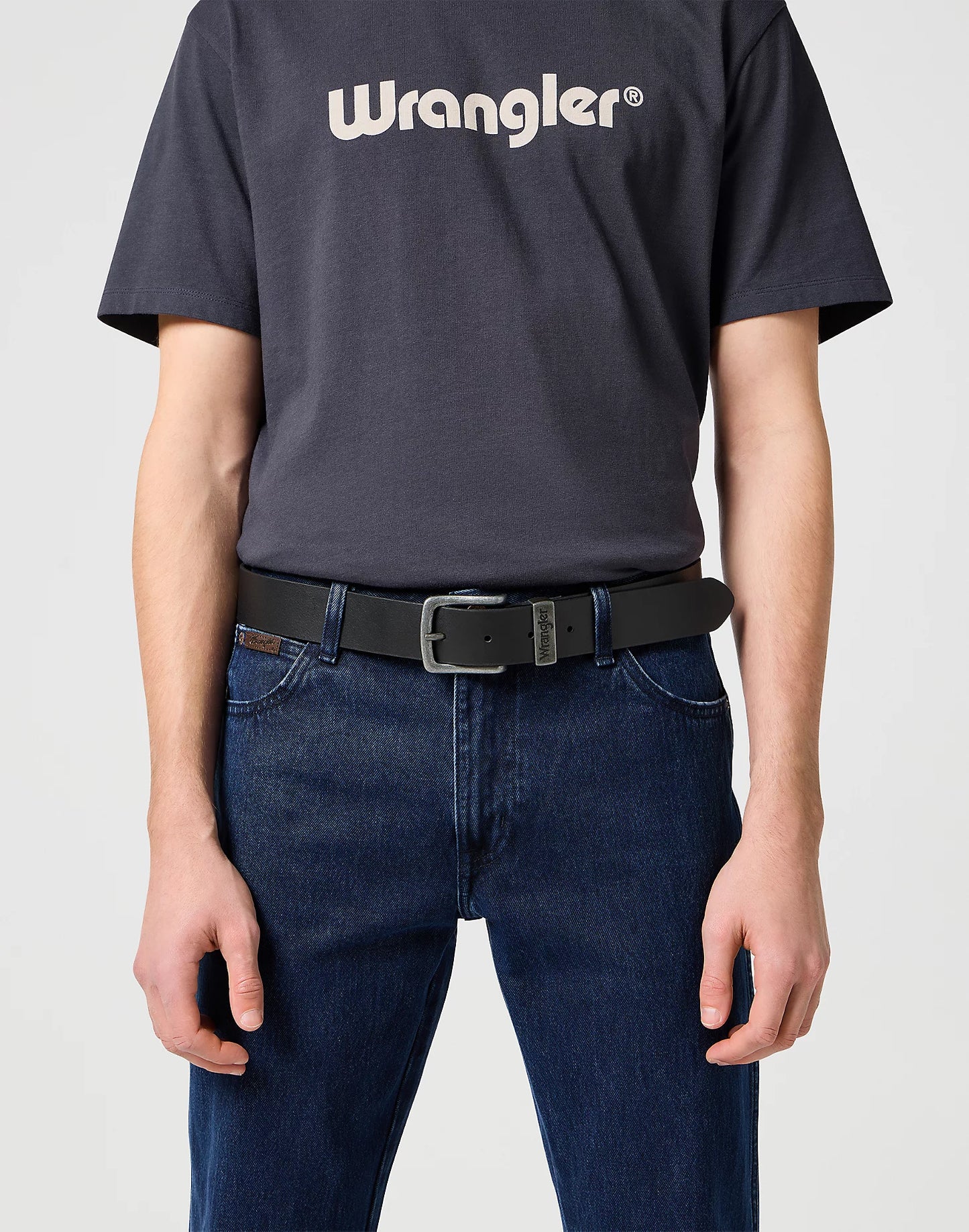 WRANGLER Cintura Uomo in pelle crosta con fibbia metallica ossidata
