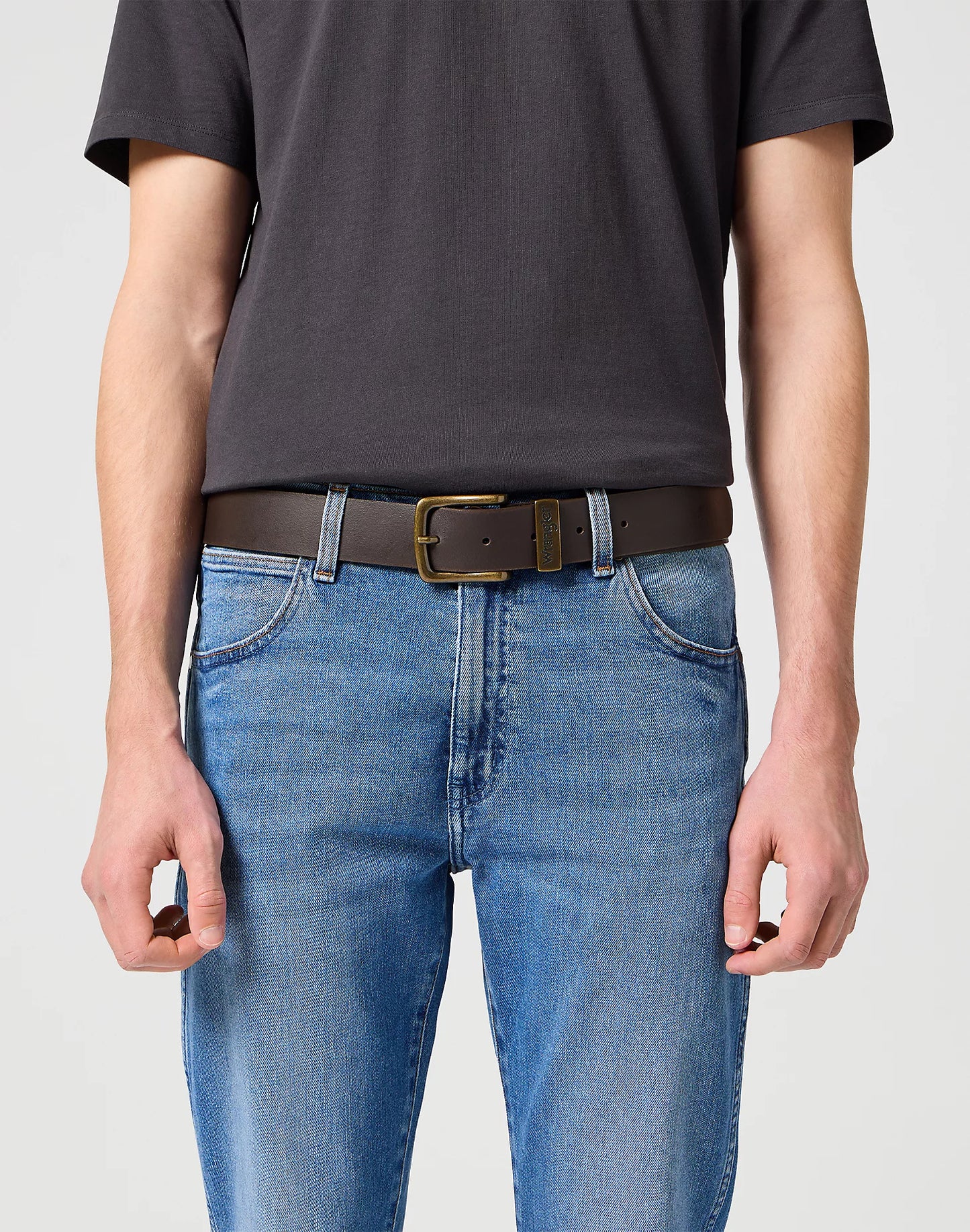 WRANGLER Cintura Uomo in pelle crosta con fibbia metallica ossidata