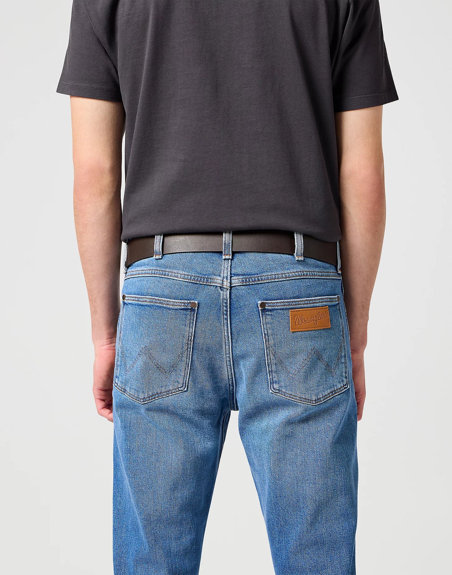 WRANGLER Cintura Uomo in pelle crosta con fibbia metallica ossidata