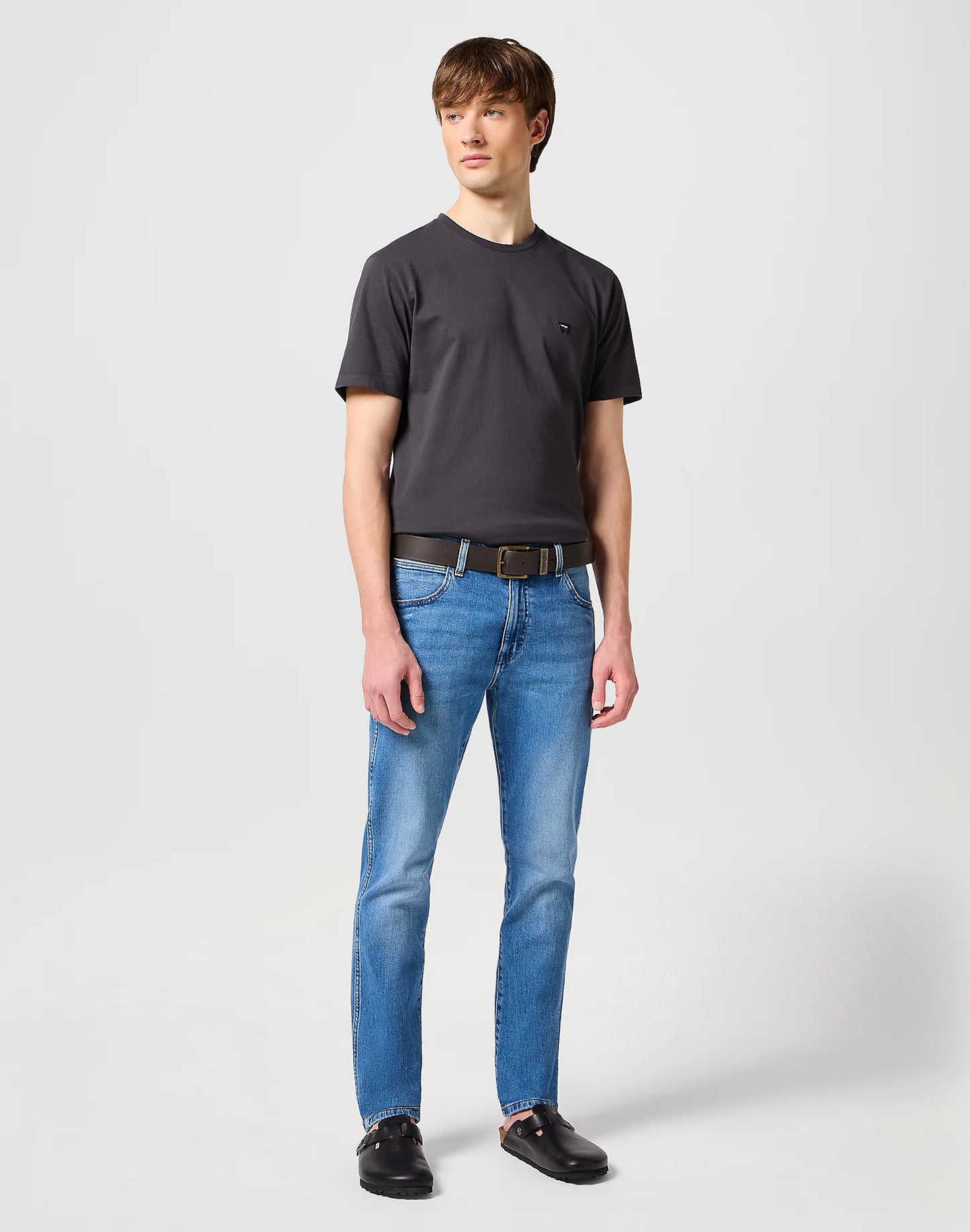 WRANGLER Cintura Uomo in pelle crosta con fibbia metallica ossidata