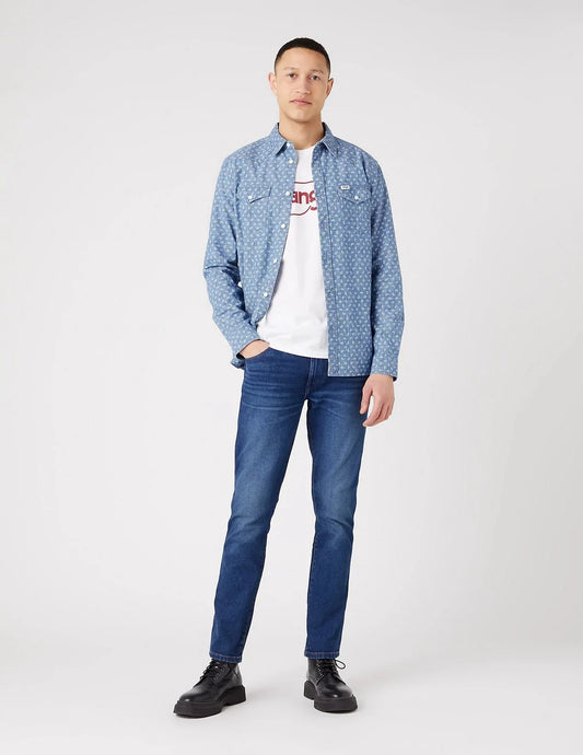 Wrangler · Jeans Larston uomo slim tapered blu