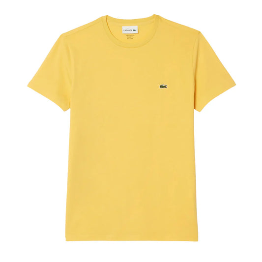 LACOSTE T-Shirt Uomo Manica Corta Cotone PIMA Giallo