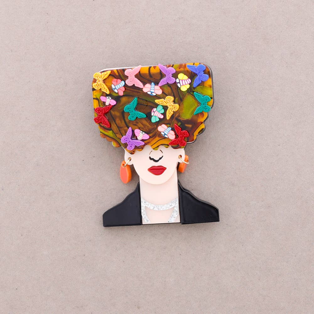 Spilla Frida in resina primavera