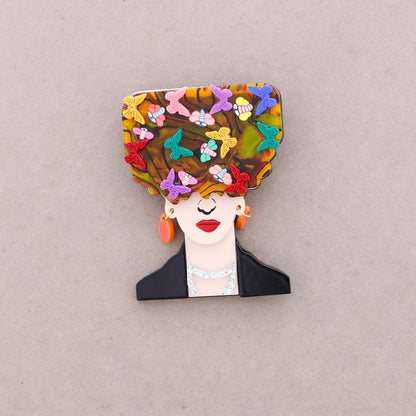 Spilla Frida in resina primavera