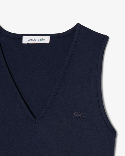 Lacoste · Abito donna lungo plissettato scollo V blu