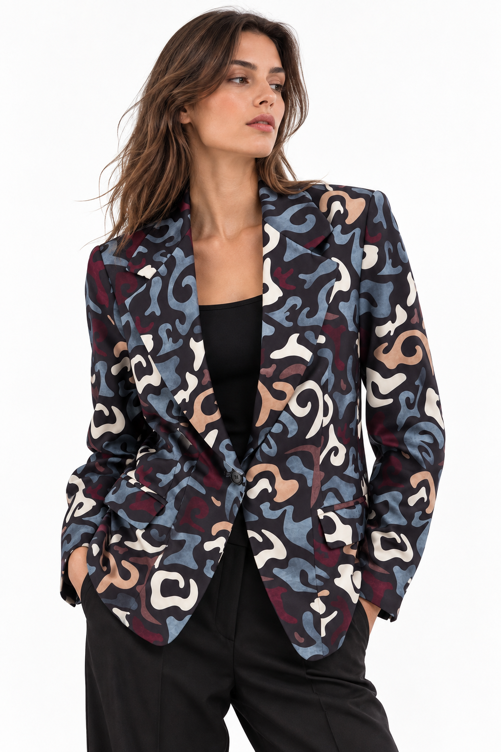 Rebeka Ross · Blazer donna monopetto fantasia astratta
