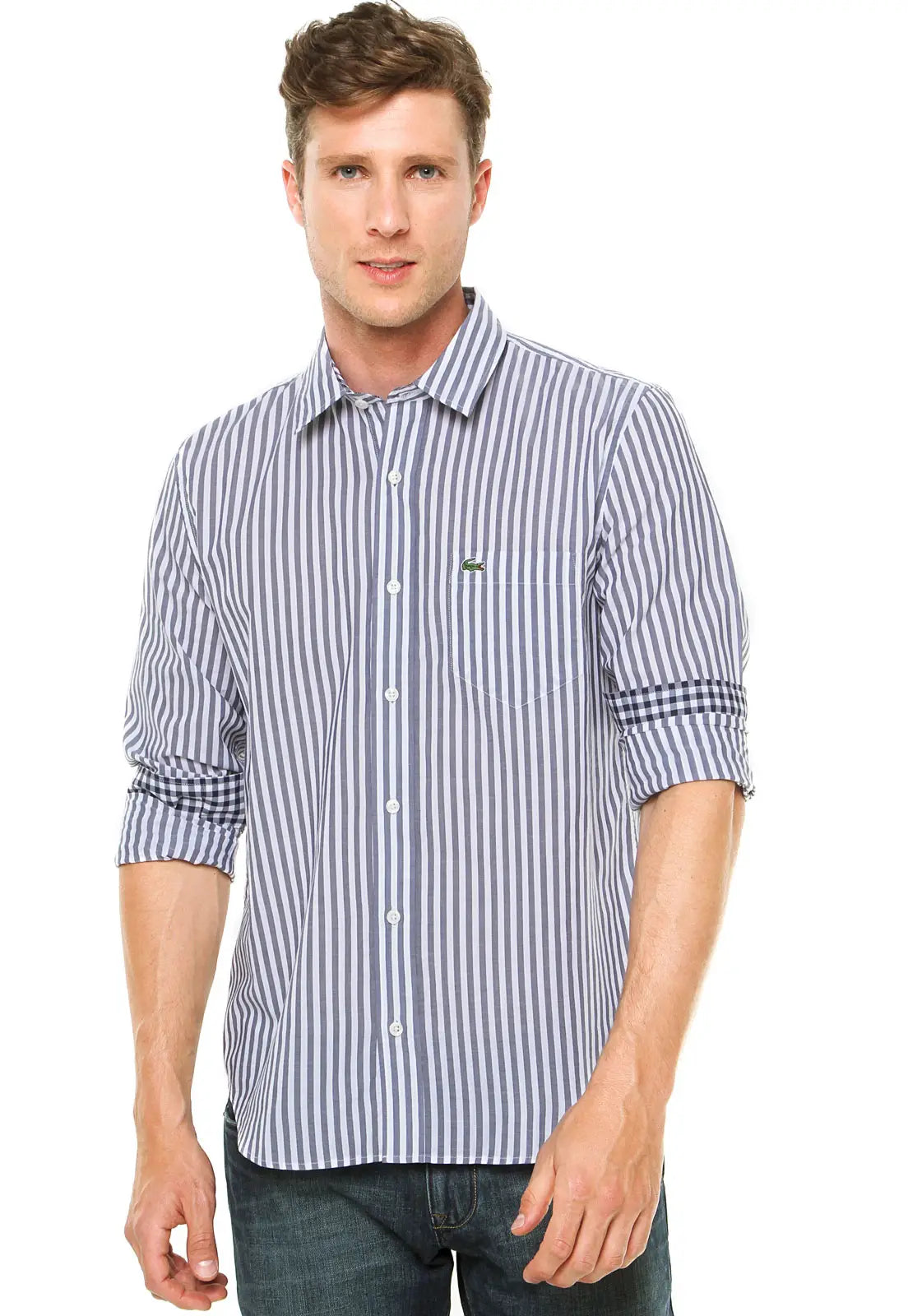 Camicia Uomo Lacoste in Cotone – Modelli a Righe e Tinta Unita