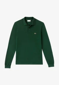Polo Lacoste in Cotone Piqué Maniche Lunghe Verde