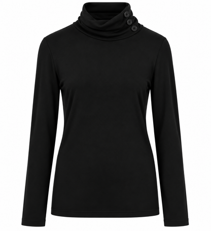 Rebeka Ross · maglia collo alto con bottoncini misto cashmere