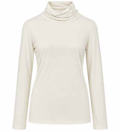 Rebeka Ross · maglia collo alto con bottoncini misto cashmere
