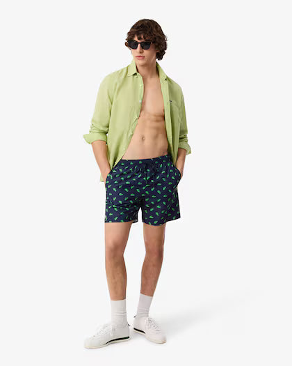 Lacoste · Costume uomo stampa coccodrillo blu