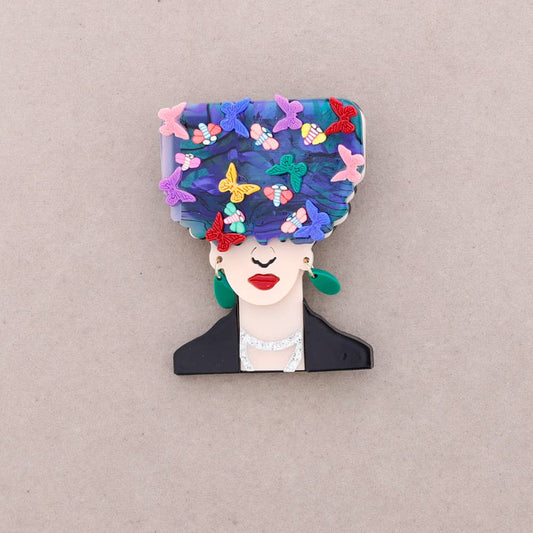 Spilla Frida in resina primavera