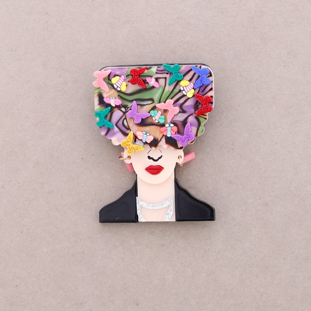 Spilla Frida in resina primavera