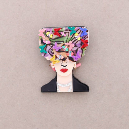 Spilla Frida in resina primavera