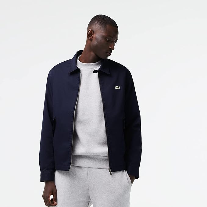Lacoste Giacca zip-up corta in gabardine di cotone biologico stretch