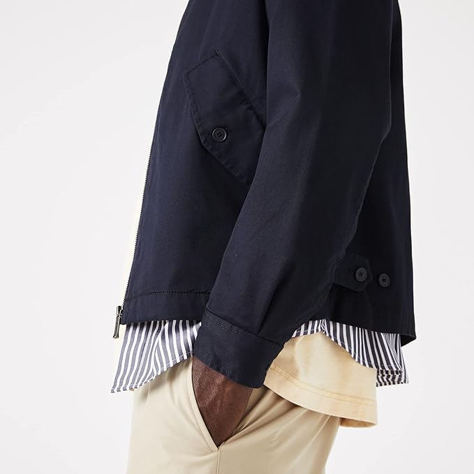 Lacoste Giacca zip-up corta in gabardine di cotone biologico stretch