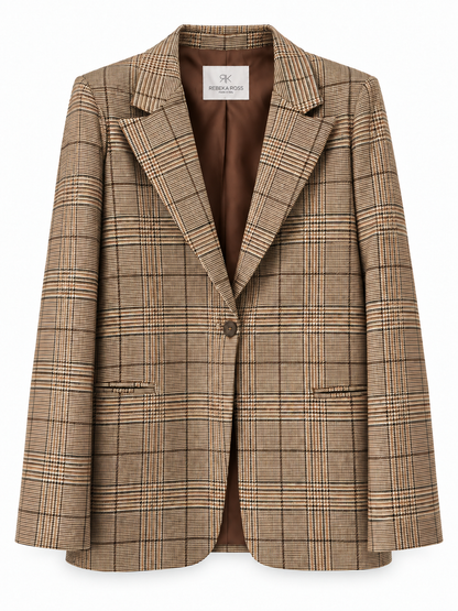 Rebeka Ross · Blazer donna quadri beige