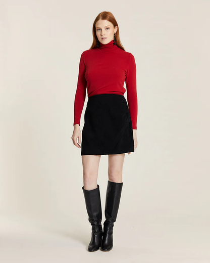 Minigonna in Velluto con Drappeggio - Pepaloves