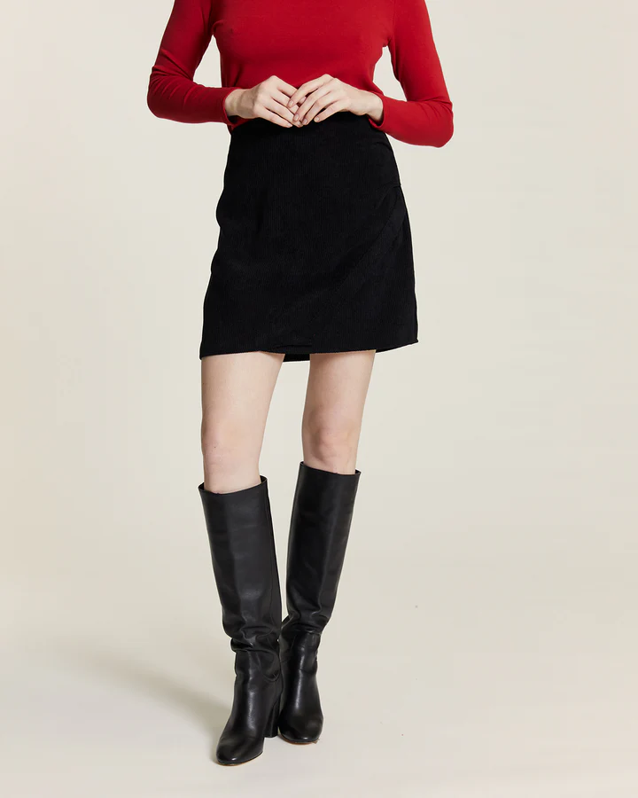 Minigonna in Velluto con Drappeggio - Pepaloves