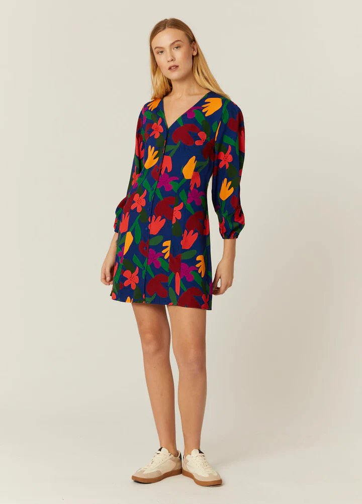 Abito Donna Pepaloves Corto con Stampa Floreale Bouquet – 100% Rayon