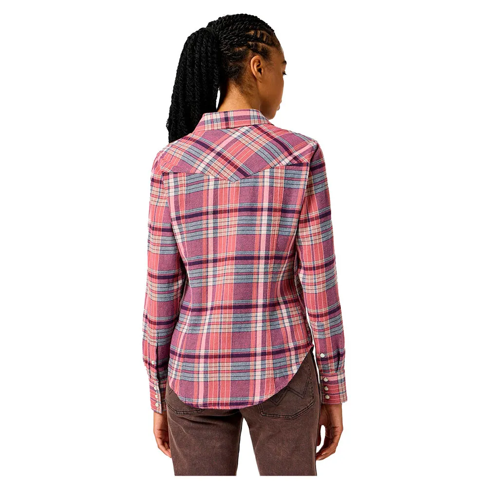 Flanella Camicia Donna in flanella a quadri Viola e Rosa