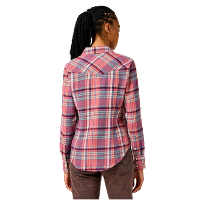 Flanella Camicia Donna in flanella a quadri Viola e Rosa