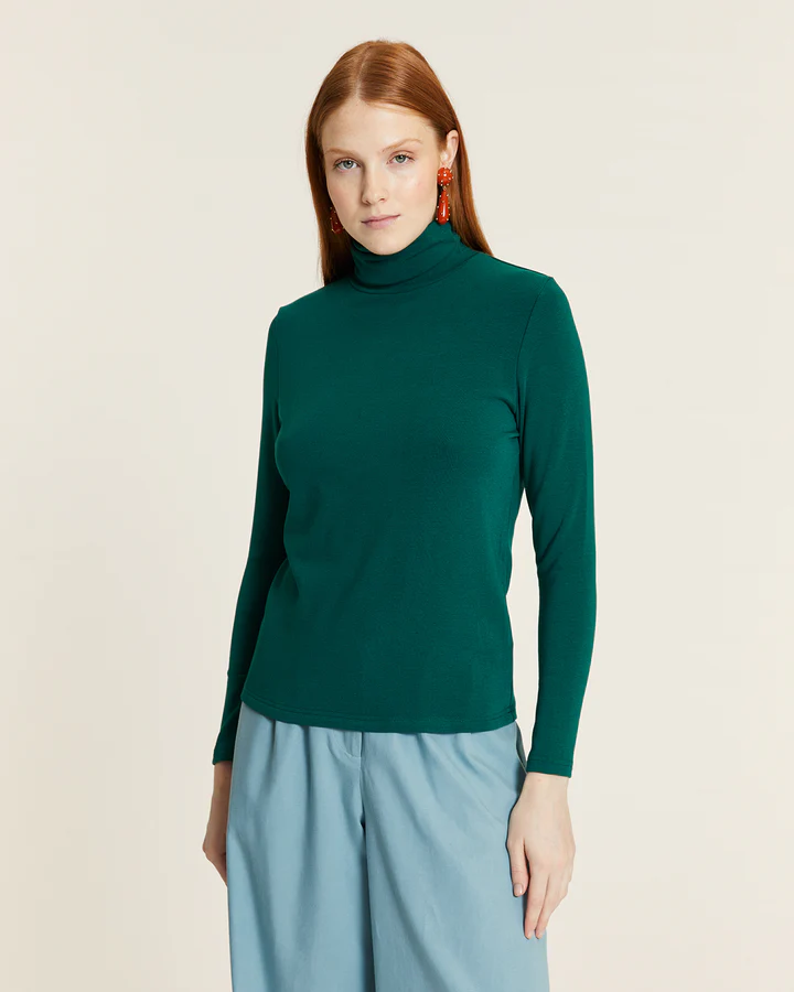 Dolcevita Verde Donna in Maglia Elasticizzata - Pepaloves