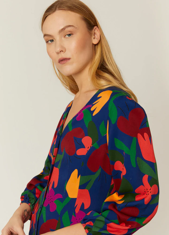 Abito Donna Pepaloves Corto con Stampa Floreale Bouquet – 100% Rayon