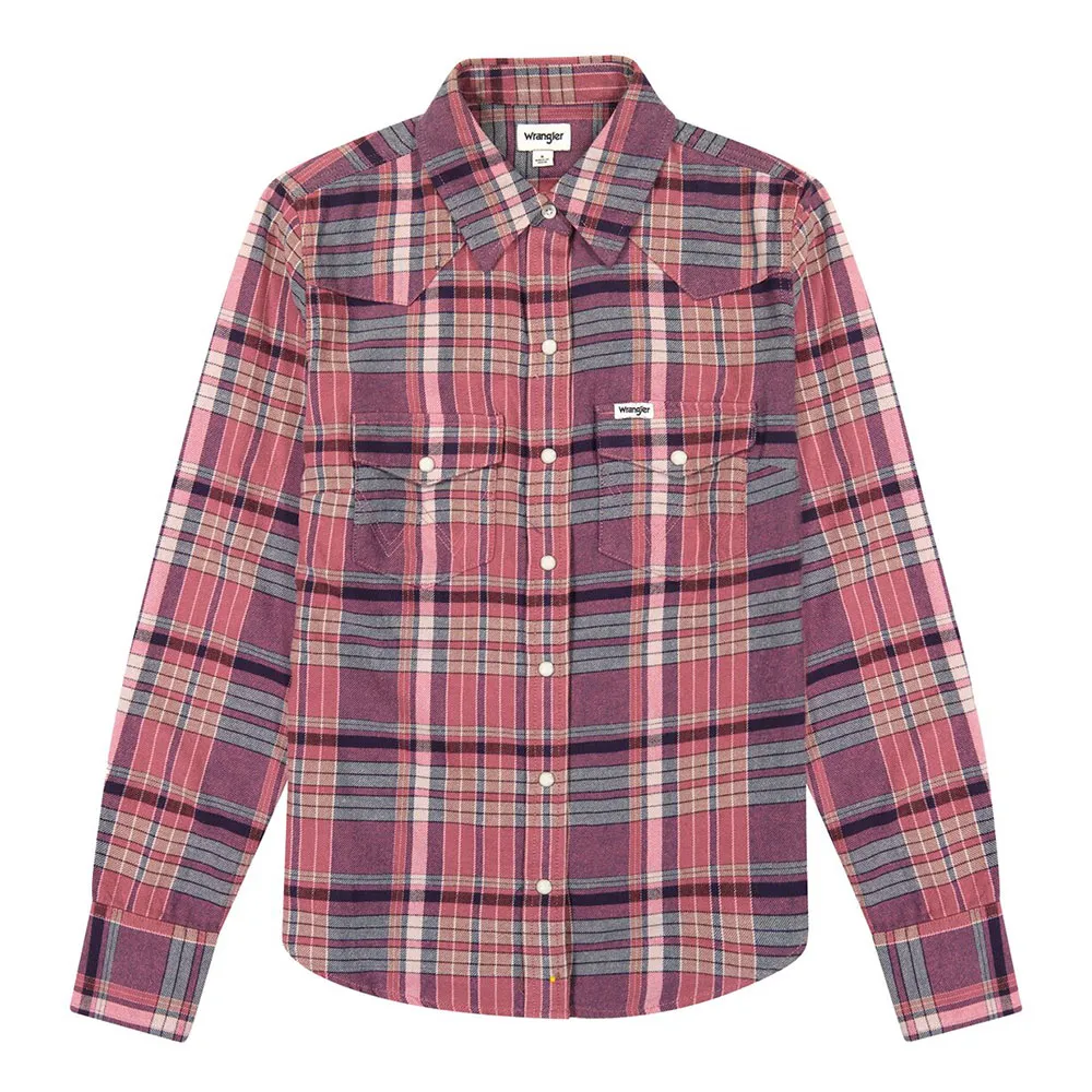 Flanella Camicia Donna in flanella a quadri Viola e Rosa