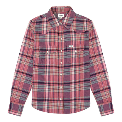Flanella Camicia Donna in flanella a quadri Viola e Rosa