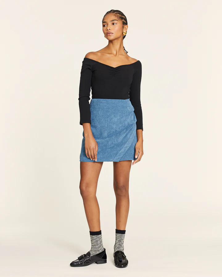 Minigonna in Velluto con Drappeggio - Pepaloves