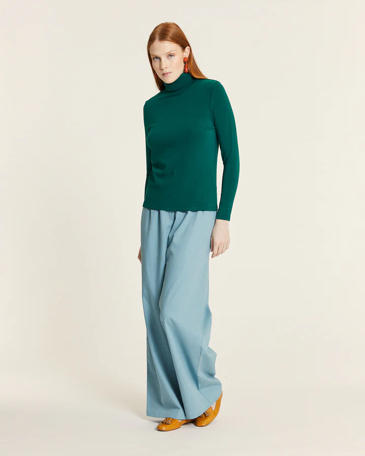 Dolcevita Verde Donna in Maglia Elasticizzata - Pepaloves