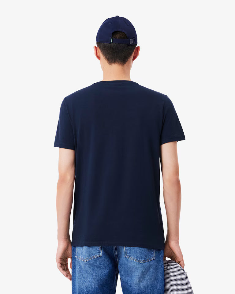 Lacoste · T-shirt uomo scollo V cotone pima blu